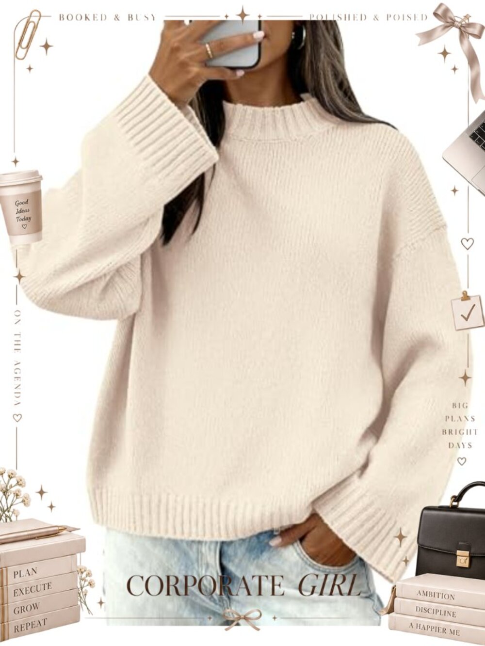 Womens Crewneck Long Sleeve Loose Knit Pullover Sweater Ribbed Oversized